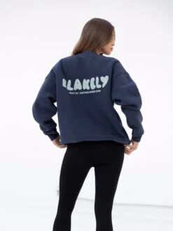 Cloud Print Oversized Jumper - True Navy -BLAKELY CLOTHING SHOP 2221Navy 03D