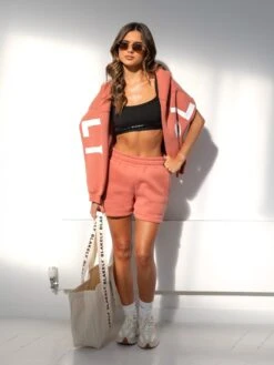 Isabel Jogger Shorts - Burnt Coral -BLAKELY CLOTHING SHOP 2542BURNTCORAL04D