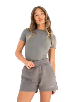 Isabel Jogger Shorts - Neutral Grey -BLAKELY CLOTHING SHOP 2542GREY03D