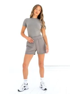 Isabel Jogger Shorts - Neutral Grey -BLAKELY CLOTHING SHOP 2542GREY04D
