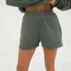 Isabel Jogger Shorts - Khaki Green -BLAKELY CLOTHING SHOP 2542KHAKILEAD 1
