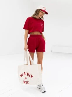 Isabel Jogger Shorts - Cherry Red 6 Isabel Jogger Shorts - Cherry Red -BLAKELY CLOTHING SHOP 2542RED03D