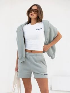 Cloud Print Jogger Shorts - Mineral Blue -BLAKELY CLOTHING SHOP 2547PMineral 03D