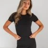 Alessia Cropped T-Shirt - Black -BLAKELY CLOTHING SHOP 2573 2BlackLEADD