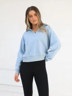 Initial V-Neck Jumper - Light Blue -BLAKELY CLOTHING SHOP 2578LightBlue 01D
