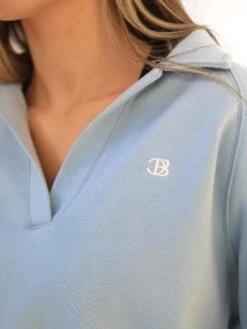 Initial V-Neck Jumper - Light Blue -BLAKELY CLOTHING SHOP 2578LightBlue 02D
