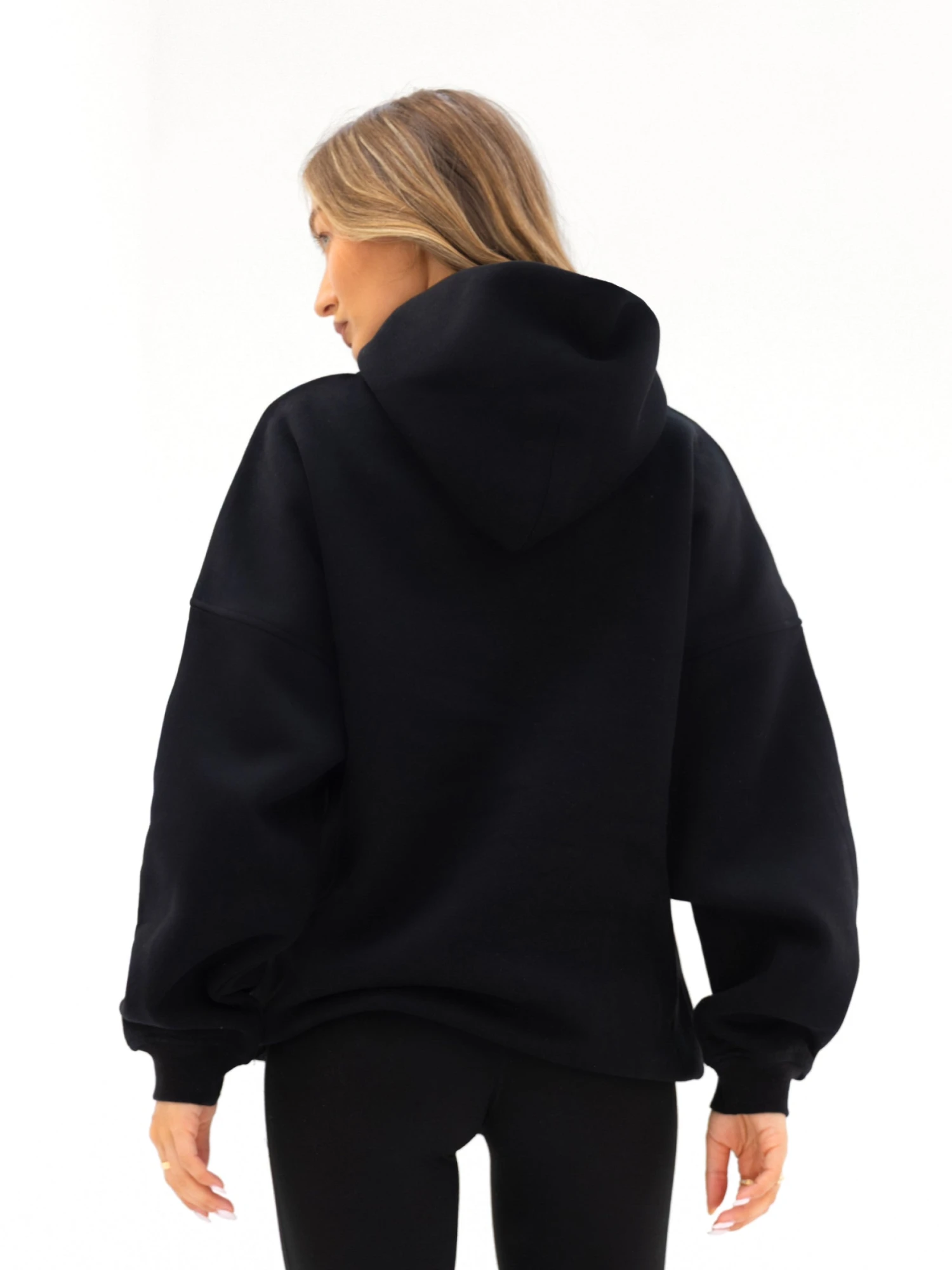 Offset Oversized Hoodie - Black Offset Oversized Hoodie - Black -BLAKELY CLOTHING SHOP 2624M01D