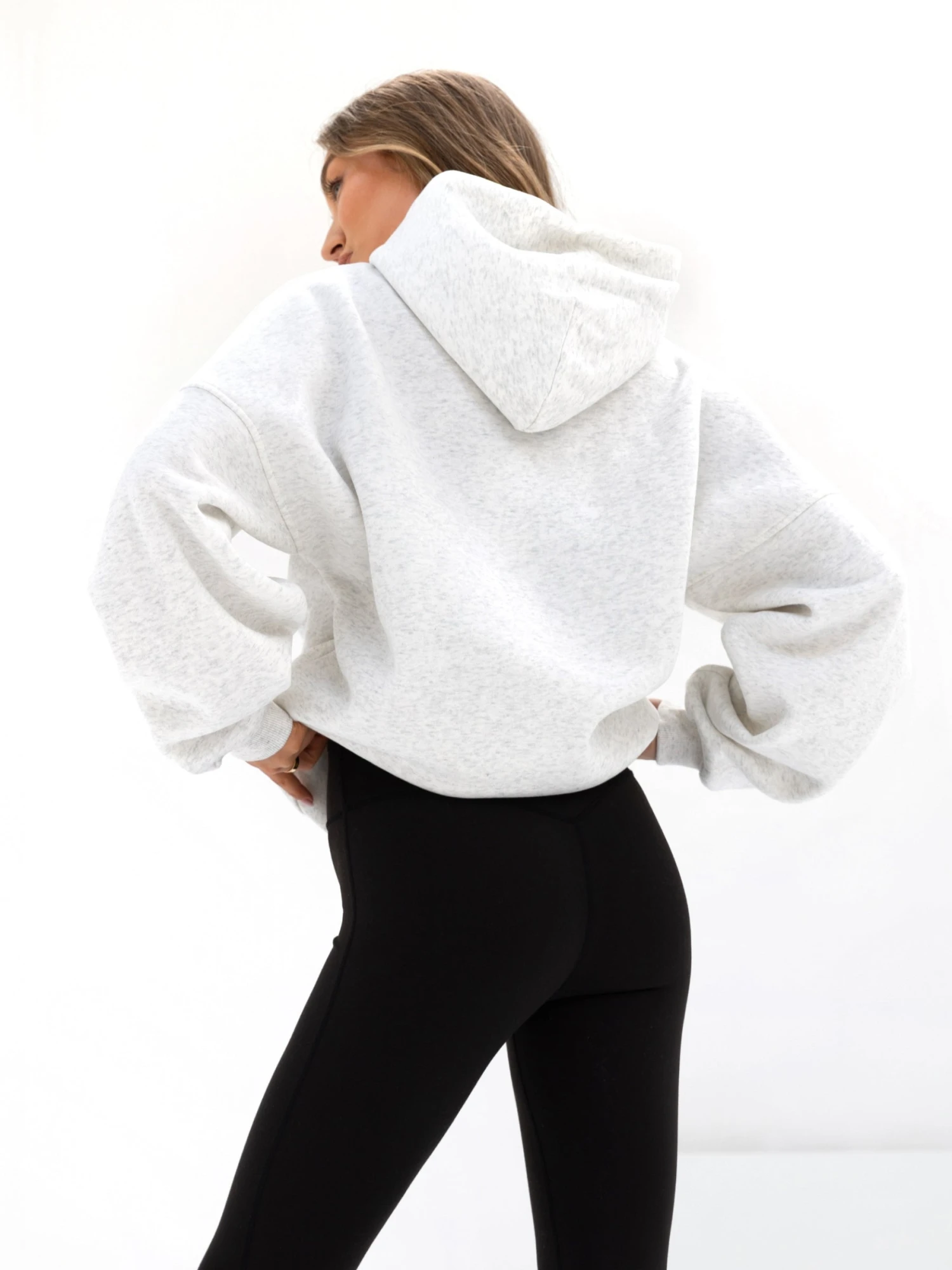 Melrose Oversized Hoodie - Marl White Melrose Oversized Hoodie - Marl White -BLAKELY CLOTHING SHOP 2630AMARL03D