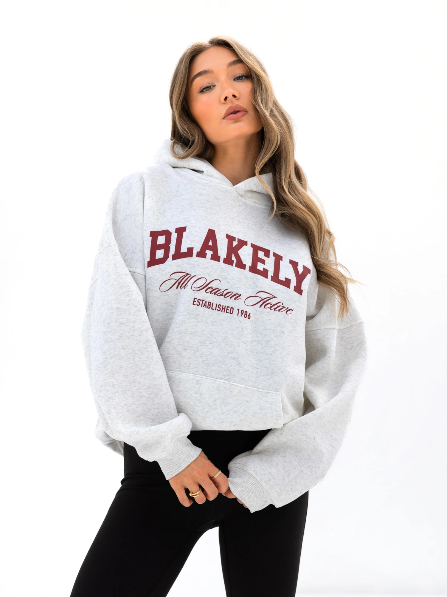 Melrose Oversized Hoodie - Marl White Melrose Oversized Hoodie - Marl White -BLAKELY CLOTHING SHOP 2630AMARLWHITEJ