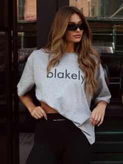 Logo Ultra Oversized T-Shirt - Marl Grey -BLAKELY CLOTHING SHOP 2670IWMARLGREYLEADD