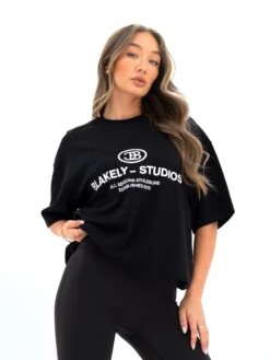 Madison Ultra Oversized T-Shirt - Black -BLAKELY CLOTHING SHOP 2671BLACK03D