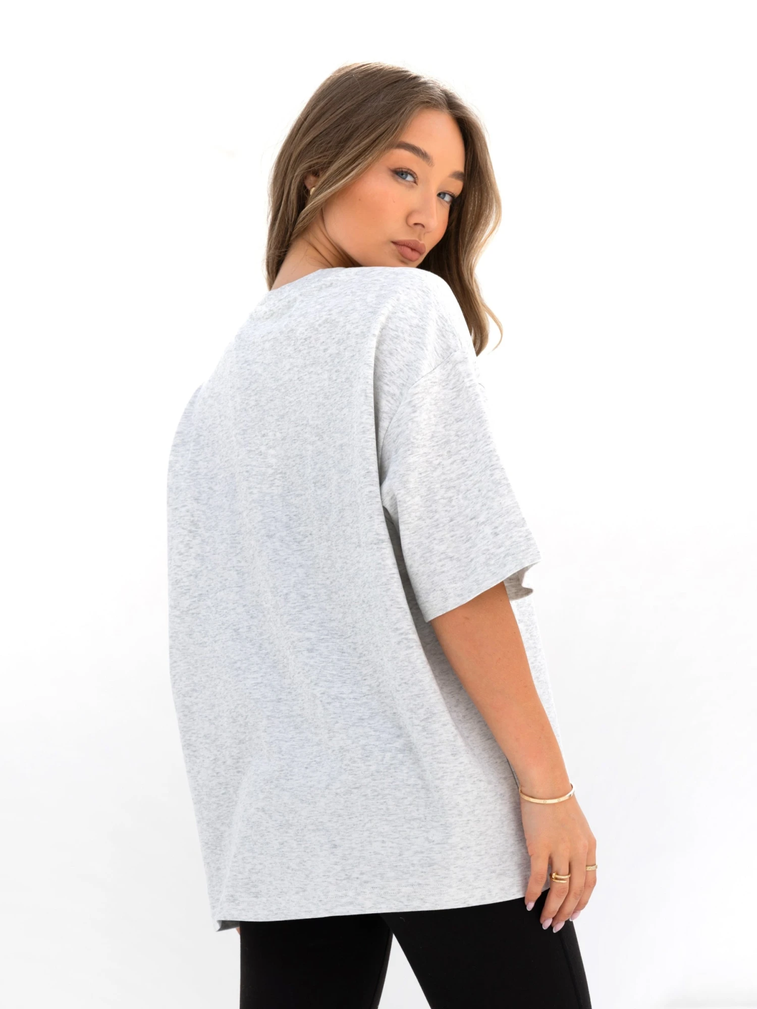 Madison Ultra Oversized T-Shirt - Marl White Madison Ultra Oversized T-Shirt - Marl White -BLAKELY CLOTHING SHOP 2671MARLGREY01D