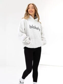 Logo Oversized Hoodie - Marl White -BLAKELY CLOTHING SHOP 2693IWMARLWHITED 3
