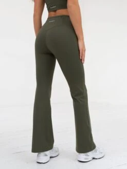Soft Sculpt Wide Leg Leggings - Khaki Green -BLAKELY CLOTHING SHOP 2741Khaki 05D