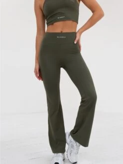 Soft Sculpt Wide Leg Leggings - Khaki Green -BLAKELY CLOTHING SHOP 2741Khaki 07D