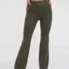 Soft Sculpt Wide Leg Leggings - Khaki Green -BLAKELY CLOTHING SHOP 2741Khaki 09D