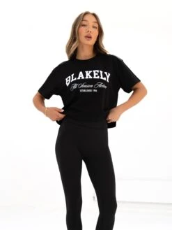 Melrose Cropped T-Shirt - Black -BLAKELY CLOTHING SHOP 2753ABLACK1 01D