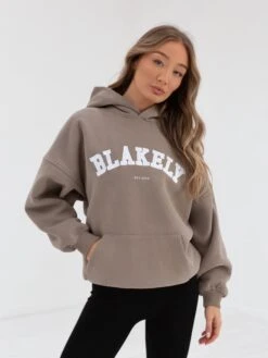 Varsity Oversized Hoodie - Light Beige -BLAKELY CLOTHING SHOP 2829VARLightBeige 01D