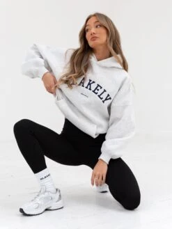 Varsity Oversized Hoodie - Marl White -BLAKELY CLOTHING SHOP 2829VARWMarlWhite 05D