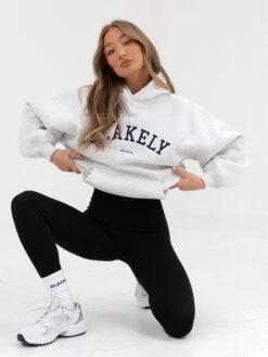 Varsity Oversized Hoodie - Marl White -BLAKELY CLOTHING SHOP 2829VARWMarlWhite 10D