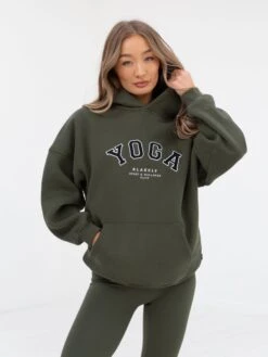 Yoga Oversized Hoodie - Khaki Green -BLAKELY CLOTHING SHOP 2831Khaki 03D