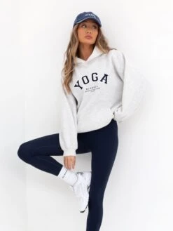 Yoga Oversized Hoodie - Marl White -BLAKELY CLOTHING SHOP 2831MWHI D 8