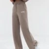 Varsity Wide Leg Sweatpants - Light Beige -BLAKELY CLOTHING SHOP 2848VARW BeigeD 2