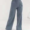 Varsity Wide Leg Sweatpants - Blue -BLAKELY CLOTHING SHOP 2848VARW BlueD 2