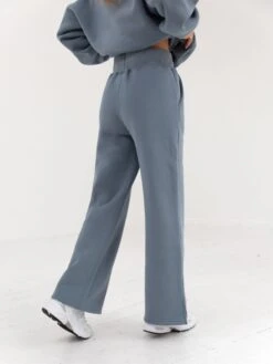 Varsity Wide Leg Sweatpants - Blue -BLAKELY CLOTHING SHOP 2848VARW BlueD 4
