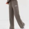 Varsity Wide Leg Sweatpants - Safari Green
