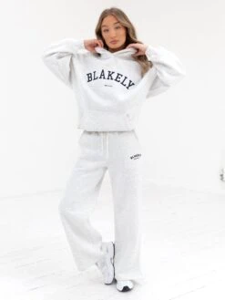 Varsity Wide Leg Sweatpants - Marl White 8 Varsity Wide Leg Sweatpants - Marl White -BLAKELY CLOTHING SHOP 2848VARW GreyD 1
