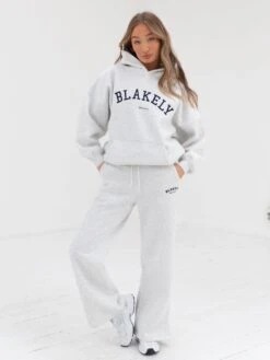 Varsity Wide Leg Sweatpants - Marl White 5 Varsity Wide Leg Sweatpants - Marl White -BLAKELY CLOTHING SHOP 2848VARW GreyD 2