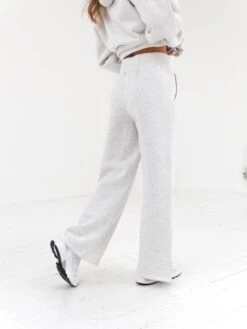 Varsity Wide Leg Sweatpants - Marl White 7 Varsity Wide Leg Sweatpants - Marl White -BLAKELY CLOTHING SHOP 2848VARW GreyD 5