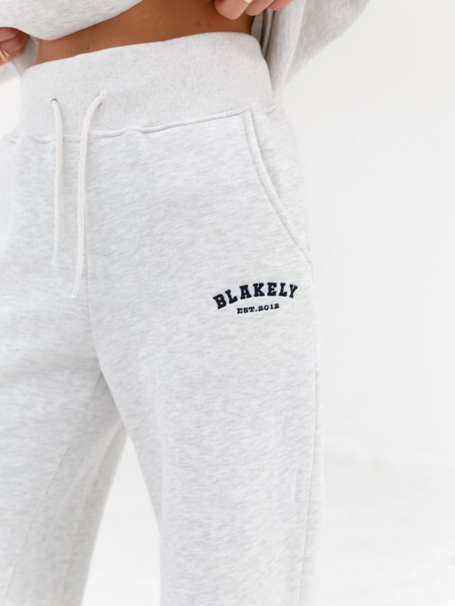 Varsity Wide Leg Sweatpants - Marl White Varsity Wide Leg Sweatpants - Marl White -BLAKELY CLOTHING SHOP 2848VARW GreyD 7