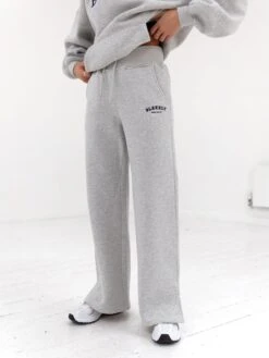 Varsity Wide Leg Sweatpants - Marl Grey -BLAKELY CLOTHING SHOP 2848VARW MarlGreyD