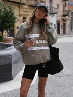 Serena Oversized Jumper - Safari Green -BLAKELY CLOTHING SHOP 2923BSERENASAFARIGREEN01