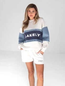 Alpine Oversized Jumper - Navy/Chalk 4 Alpine Oversized Jumper - Navy/Chalk -BLAKELY CLOTHING SHOP 2923LightBlue 03D