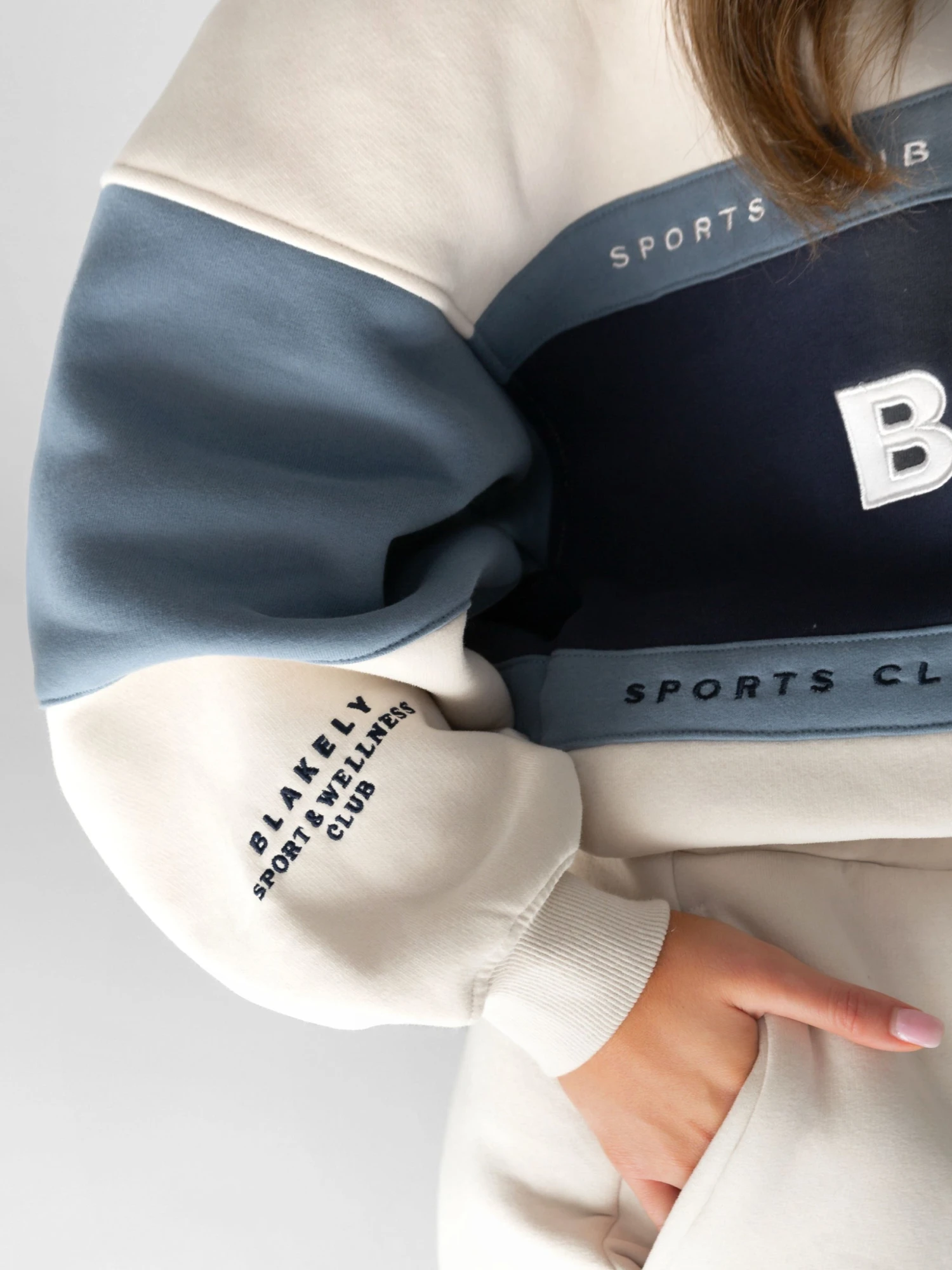 Alpine Oversized Jumper - Navy/Chalk Alpine Oversized Jumper - Navy/Chalk -BLAKELY CLOTHING SHOP 2923LightBlue 04D