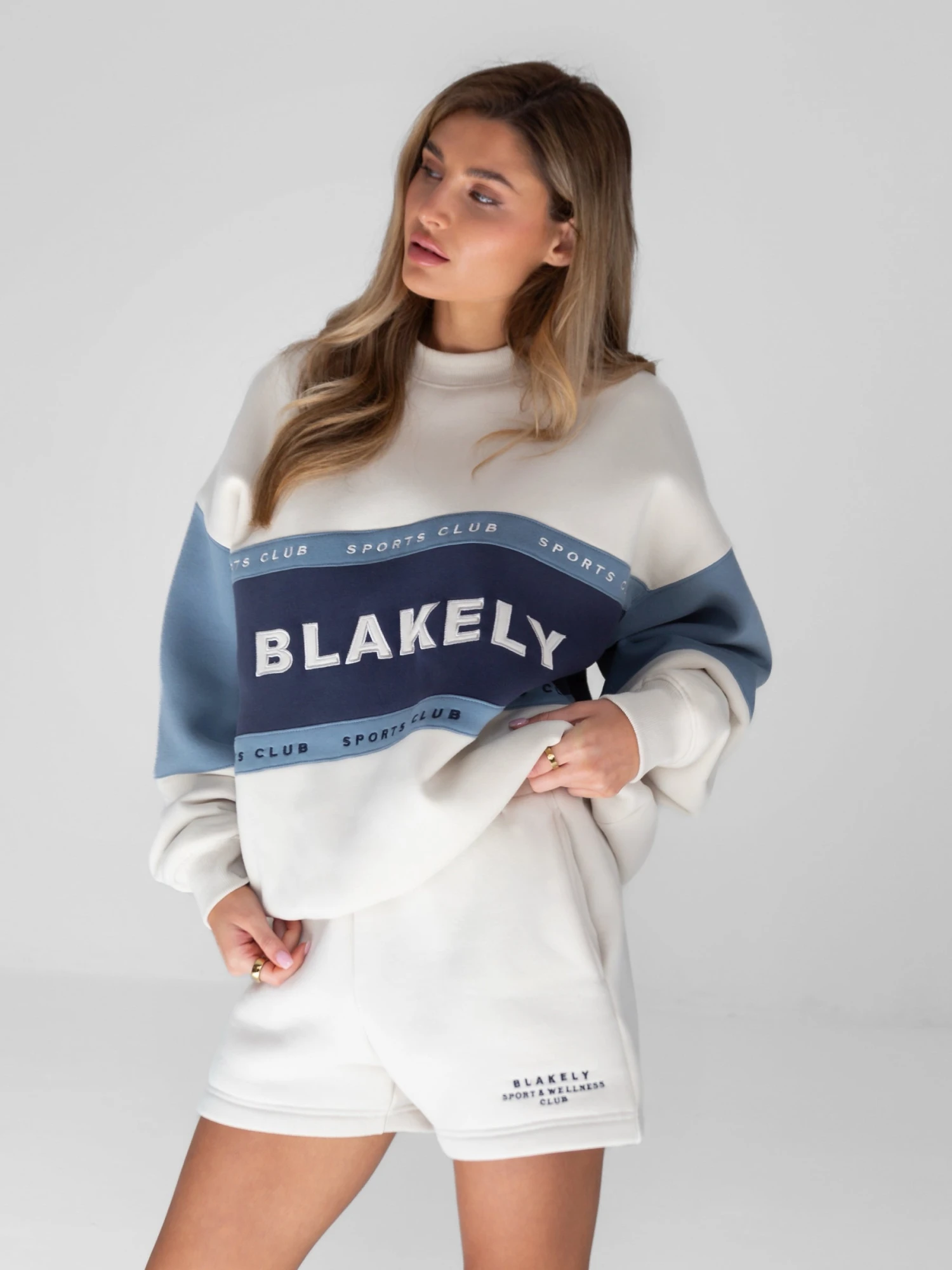 Alpine Oversized Jumper - Navy/Chalk Alpine Oversized Jumper - Navy/Chalk -BLAKELY CLOTHING SHOP 2923LightBlue 05D