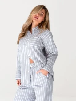 Elena Stripe Shirt - Grey -BLAKELY CLOTHING SHOP 2962Grey 01D cfa6c674 9b15 4d9e 93f6 91fa63cd5f81