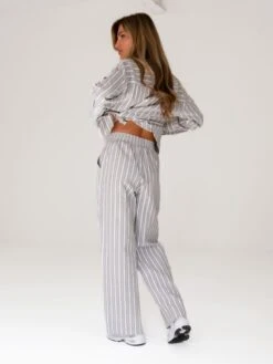 Elena Stripe Shirt - Light Brown -BLAKELY CLOTHING SHOP 2962Khaki 01D