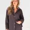 Camilla Shirt - Mocha -BLAKELY CLOTHING SHOP 2964BrownleadD