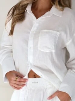 Camilla Shirt - White -BLAKELY CLOTHING SHOP 2964White 02D