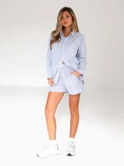 Elena Stripe Shorts - Blue 5 Elena Stripe Shorts - Blue -BLAKELY CLOTHING SHOP 2967BLUE 06D