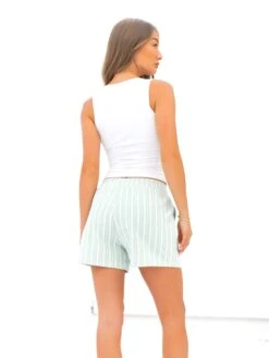 Elena Stripe Shorts - Green -BLAKELY CLOTHING SHOP 2967GREEND 2