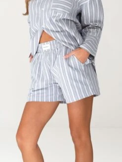 Elena Stripe Shorts - Grey -BLAKELY CLOTHING SHOP 2967GREY 06D