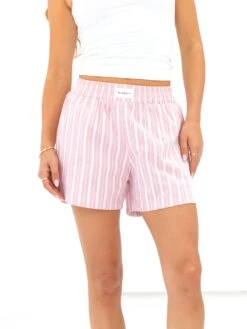 Elena Stripe Shorts - Pink