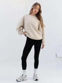 Embroidered Isabel Oversized Jumper - Bone -BLAKELY CLOTHING SHOP 3039TBONED 2