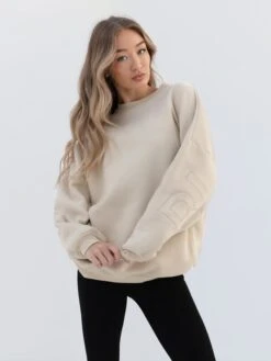 Embroidered Isabel Oversized Jumper - Bone -BLAKELY CLOTHING SHOP 3039TBONED 4