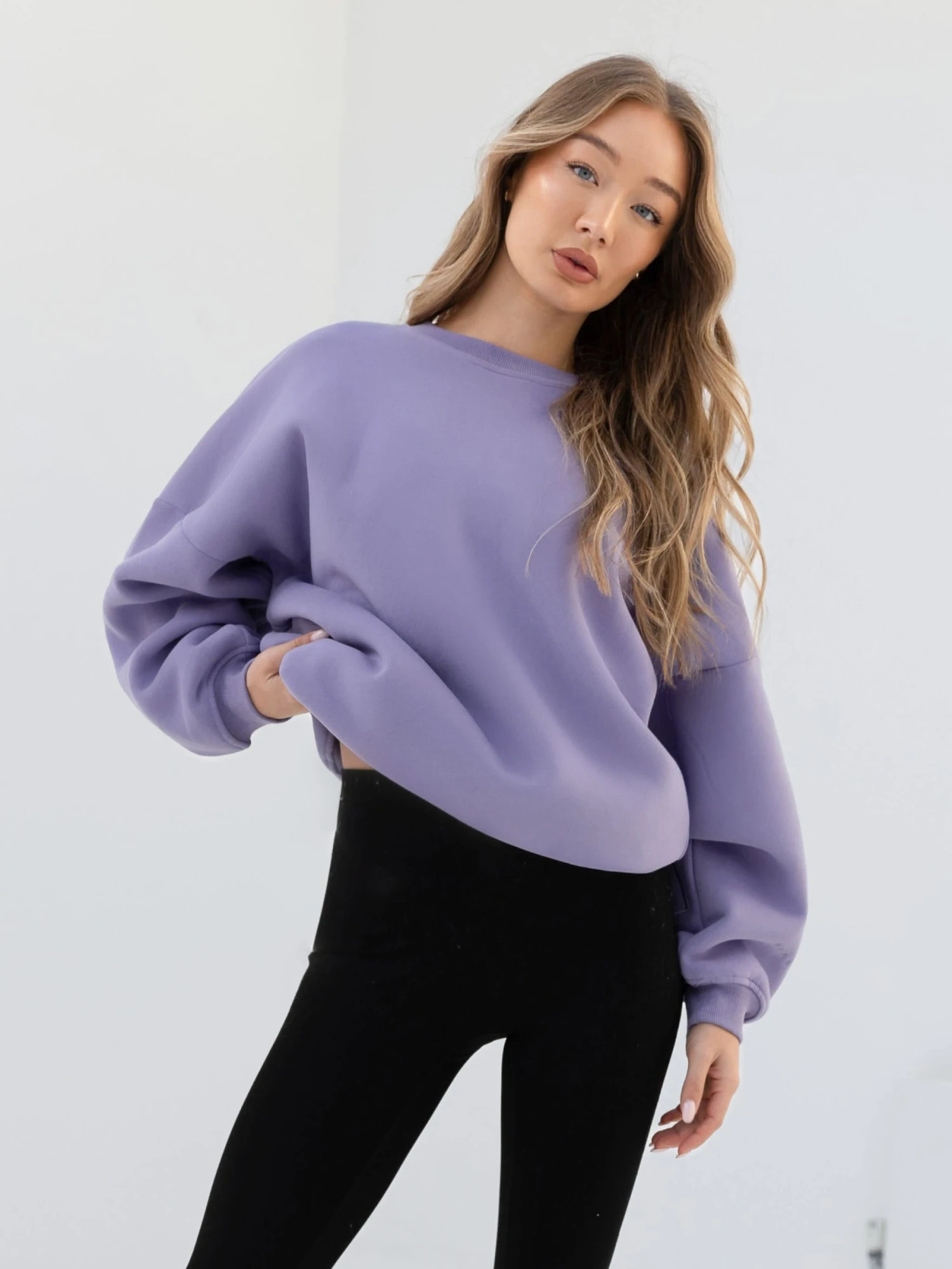 Embroidered Isabel Oversized Jumper - Lilac Embroidered Isabel Oversized Jumper - Lilac -BLAKELY CLOTHING SHOP 3039TLILACD